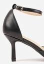 Czarne Czółenka Vices na Szpilkowym Obcasie z Noskiem w Szpic i Sprzączką Ulandorea