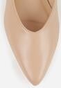 Ciemnobeżowe Balerinki Vices Ozdobione Migdałowym Noskiem Neoranea