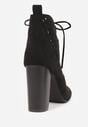 Czarne Ażurowe Botki Vices na Słupku Nimisa