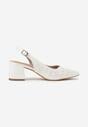 Białe Sandały Vices na Słupku Slingback z Ażurową Cholewką i Skórzaną Wkładką Tiranis