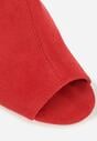 Czerwone Sandały Vices na Słupku z Wkładką ze Skóry Naturalnej Feladriela