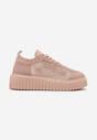 Różowe Sneakersy Vices na Platformie z Ażurową Cholewką Lumerise