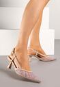 Beżowe Sandały Vices na Kaczuszce Slingback z Siateczkową Cholewką Lumevile