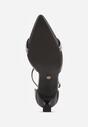 Czarne Czółenka na Szpilce Vices z Cyrkoniową Kokardą Atennia