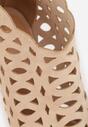Beżowe Ażurowe Sandały Botki Vices na Szpilce Natessae