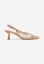 Beżowe Przezroczyste Sandały Vices na Kaczuszce Typu Slingback Atilessa