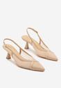 Beżowe Przezroczyste Sandały Vices na Kaczuszce Typu Slingback Atilessa