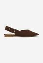 Brązowe Sandały Vices Typu Slingback z Wkładką ze Skóry Naturalnej Rallora