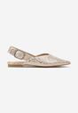 Złote Sandały Vices Typu Slingback z Wkładką ze Skóry Naturalnej Rallora