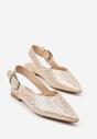 Złote Sandały Vices Typu Slingback z Wkładką ze Skóry Naturalnej Rallora