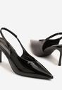 Czarne Sandały Slingback Vices na Obcasie Typu Szpilka Tilionea