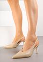 Ciemnobeżowe Sandały Vices Slingback na Obcasie Tilarina