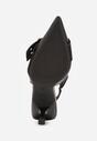 Czarne Sandały na Szpilce Vices Ozdobione Klamrą Kolitea