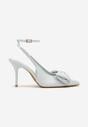 Niebieskie Sandały Vices na Szpilce Slingback Ozdobione Kokardą Tilvanea