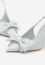 Niebieskie Sandały Vices na Szpilce Slingback Ozdobione Kokardą Tilvanea