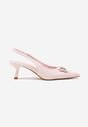 Różowe Sandały Vices na Kaczuszce Typu Slingback Ozdobione Metaliczną Aplikacją Lilarunea