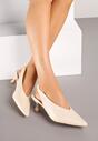 Beżowe Sandały Vices na Kaczuszce Typu Slingback Liluriela