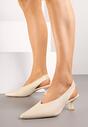 Beżowe Sandały Vices na Kaczuszce Typu Slingback Liluriela