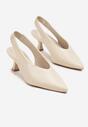 Beżowe Sandały Vices na Kaczuszce Typu Slingback Liluriela