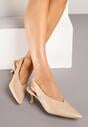 Ciemnobeżowe Sandały Vices na Kaczuszce Typu Slingback Liluriela