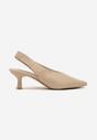 Ciemnobeżowe Sandały Vices na Kaczuszce Typu Slingback Liluriela