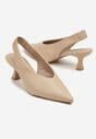 Ciemnobeżowe Sandały Vices na Kaczuszce Typu Slingback Liluriela