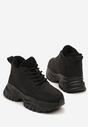 Czarne Trapery Sneakersy Vices na Platformie z Tłoczeniem Nirrise