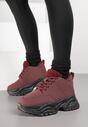 Bordowe Trapery Sneakersy Vices na Platformie z Tłoczeniem Nirrise
