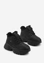 Czarne Streetwearowe Botki Chunky w Stylu Sneakersów na Platformie Leate