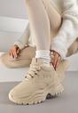 Brązowe Streetwearowe Sneakersy Vices Chunky w Stylu Traperów na Platformie Leate