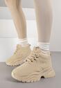 Brązowe Streetwearowe Sneakersy Vices Chunky w Stylu Traperów na Platformie Leate
