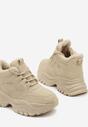 Brązowe Streetwearowe Sneakersy Vices Chunky w Stylu Traperów na Platformie Leate