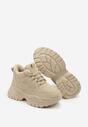 Brązowe Streetwearowe Sneakersy Vices Chunky w Stylu Traperów na Platformie Leate