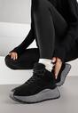 Czarne Sneakersy Śniegowce Vices na Platformie Ozdobione Napisem i Futerkiem Lanite