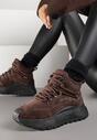 Brązowe Sneakersy Śniegowce Vices na Platformie w Sportowym Stylu Nelsella
