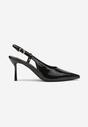 Czarne Sandały Lakierowane Vices na Szpilce Slingback Raleira