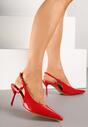 Czerwone Sandały Lakierowane Vices na Szpilce Slingback Raleira