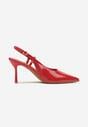 Czerwone Sandały Lakierowane Vices na Szpilce Slingback Raleira