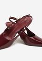 Bordowe Sandały Lakierowane Vices na Szpilce Slingback Raleira