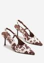 Panterkowe Sandały Lakierowane Vices na Szpilce Slingback Raleira