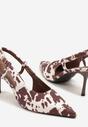 Panterkowe Sandały Lakierowane Vices na Szpilce Slingback Raleira