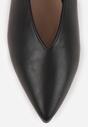 Czarne Balerinki Vices z Wkładką ze Skóry Naturalnej w Klasycznym Stylu Nalivee