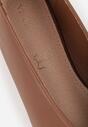 Brązowe Balerinki Vices z Wkładką ze Skóry Naturalnej w Klasycznym Stylu Nalivee