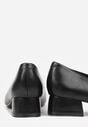Czarne Czółenka Vices na Obcasie Typu Słupek ze Skórzaną Wkładką Rilomena