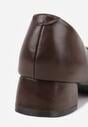Ciemnobrązowe Czółenka Vices na Obcasie Typu Słupek ze Skórzaną Wkładką Rilomena