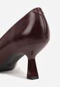 Bordowe Czółenka Vices na Kaczuszce z Wkładką ze Skóry Naturalnej Zaisse