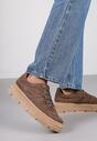 Brązowe Sneakersy Vices na Platformie z Tłoczeniem Alarrive