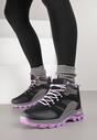 Czarno-Fioletowe Buty Trekkingowe Trapery Vices z Geometrycznym Wzorem Norrive