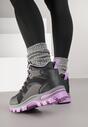 Czarno-Fioletowe Buty Trekkingowe Trapery Vices z Geometrycznym Wzorem Norrive