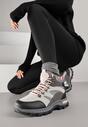 Szare Buty Trekkingowe Trapery Vices z Geometrycznym Wzorem Norrive